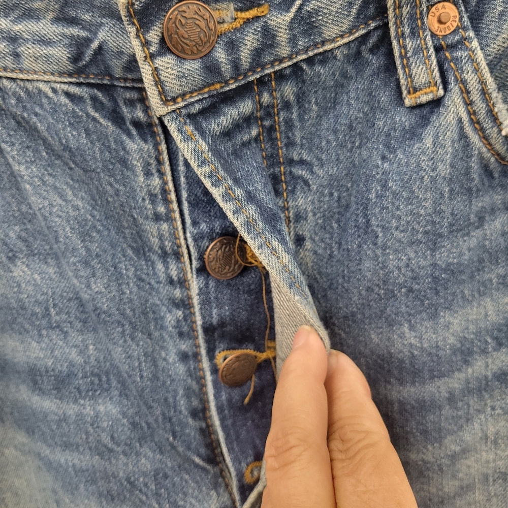 Re/Done Blue Boyfriend Jeans - Picture 5 of 11